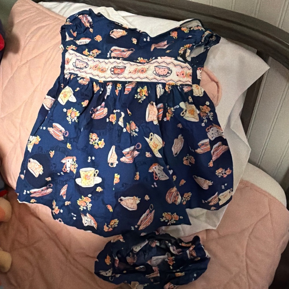 Blue Floral Baby Dress